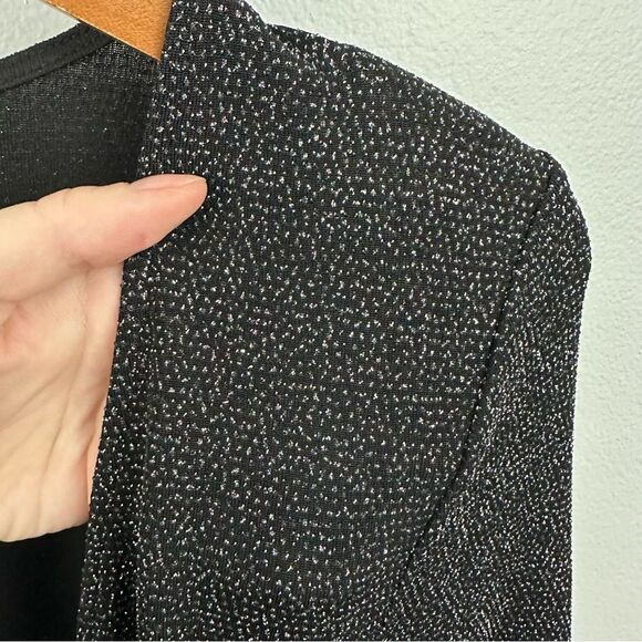 Urban Outfitters Black Sequin Plunging V-Neck Wrap Mini Dress NWT Size Small - Picture 6 of 15